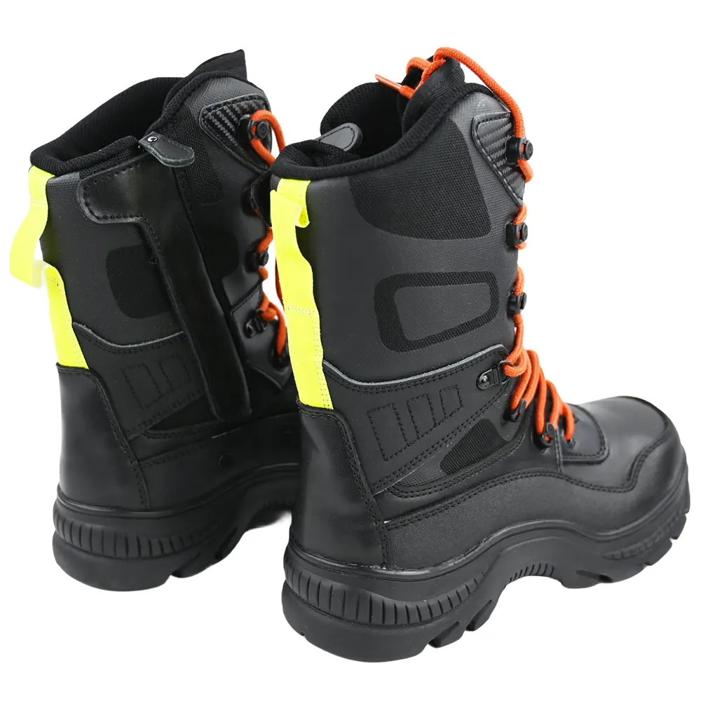 China Manufacturer Fire Resistant Anti Puncture firefighter leather boots