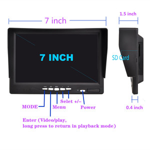 4CH 7 pulgadas AHD Car LCD Display Monitor de pantalla dividida Monitoreo DE SEGURIDAD Grabadora de conducción DVR con 4PCS Cámara de coche para autobús Camión - Product Image 5