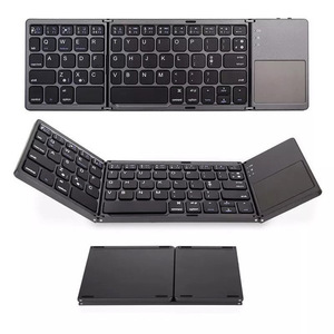 Teclado inalámbrico ultradelgado B033, Mini teclado portátil BT, tres pliegues, para teléfono móvil, tableta, oficina, Universal, con panel táctil - Product Image 1