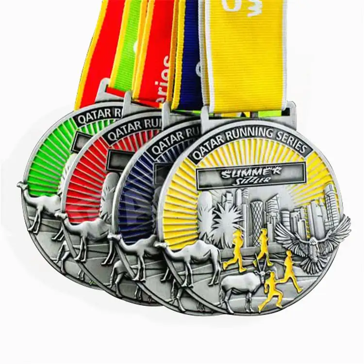 مصنع مخصص سبائك الزنك 3d ميدالية معدنية رياضية ماراثون تشغيل ميداليات جوائز
