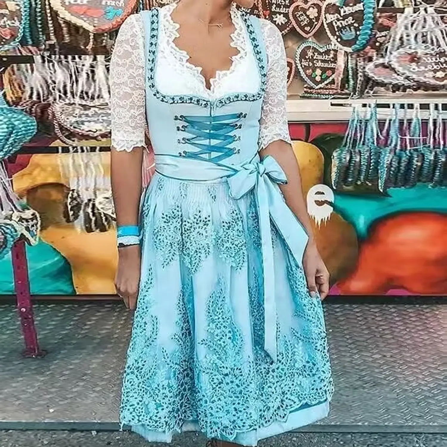 2024 bávaro Octoberfest cerveza alemana Wench disfraz Alemania Oktoberfest mujeres Vintage vestido carnaval fiesta disfraz