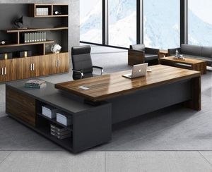 Escritorio de oficina clásico con cajón Rectangular, escritorio de ordenador moderno, material de superficie sólida - Product Image 2