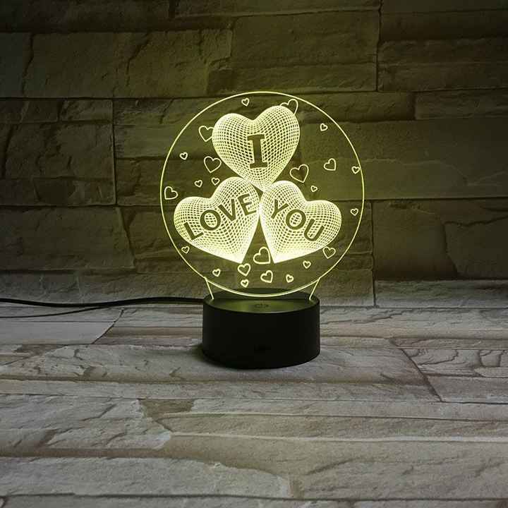 Wireless LED Lamp Room LED Table Light Desk 7 Colors 3D Lovely Table Lamp Illuination Light Designed Lamp Nightlight Room Decor