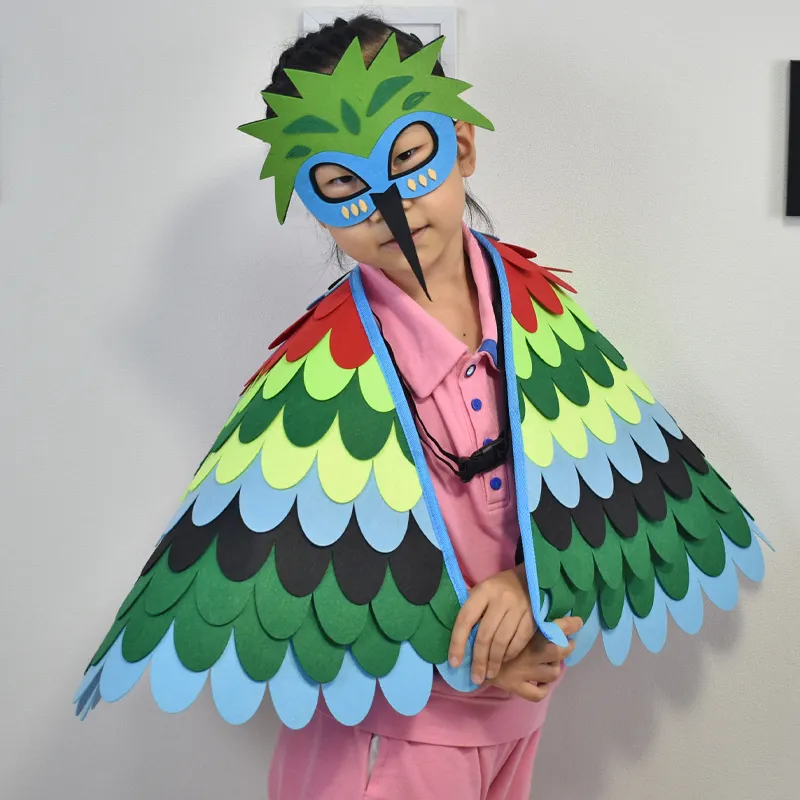 Disfraz de Halloween con alas de pájaro, capa de Cosplay con diseño de Animal para decoración de fiestas y Carnaval