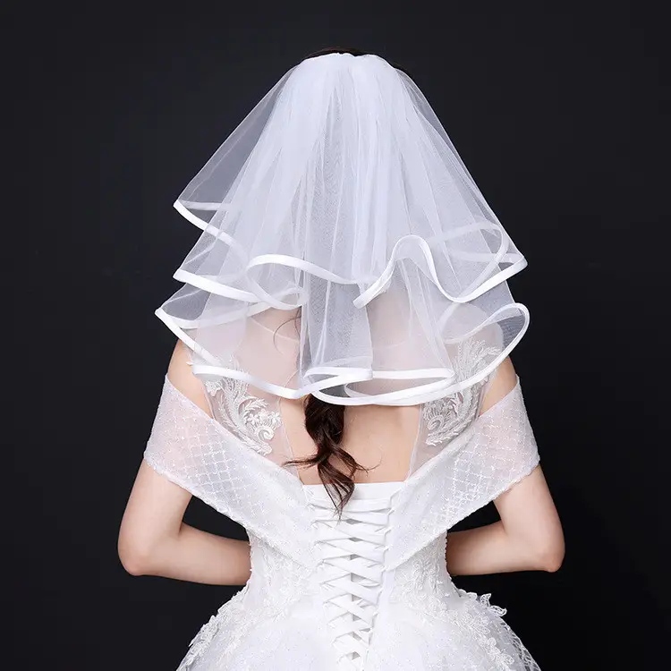 Wholesale 6 Designs Handmade Short Lace Trim With Pearl Wedding Party Face Cover Bridal Veil
