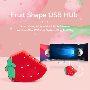 Regalo personalizado divertido lindo frutas Usb Hub diseño USb 2,0 transferencia de datos 3 puertos adaptadores 3,0 Usb Hub