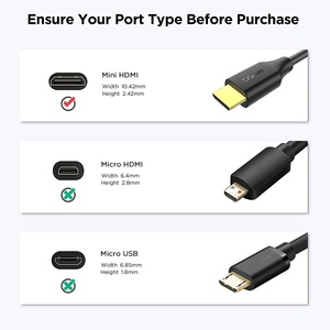 HDMI C/M到A/F适配器迷你HDMI到HDMI一根与摄像机、图形视频卡、笔记本电脑HDMI C适配器兼容的4k电缆 - Product Image 2
