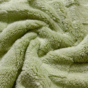 Hot Bán Thoải Mái Sọc Jacquard Hai Mặt 100% Polyester Shu Nhung Sherpa Lông Cừu Vải Cho Chăn Ngủ May Mặc - Product Image 4