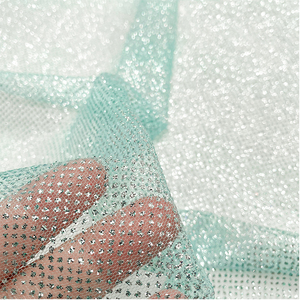 Tecido de seda de prata brilhante luxuoso para vestido de noiva, tecido de renda de tule rosa brilhante e brilhante, em pó com glitter