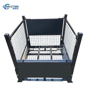 Caja de Metal Duradera Apilable Hierro Acero Malla de Alambre Soldada Jaula de Almacenamiento Palé Apilable Acero Doblado para Uso en Almacén - Product Image 6