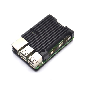 Carcasa de Metal y plata para Raspberry Pi 4B, carcasa negra de aleación de aluminio