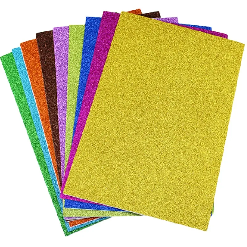 Glitter EVA Esponja De Espuma De Papel Folha Folhas de Tecido para Crianças Atividades Artesanais DIY Handmade Arcos Arte Papel Multicolor