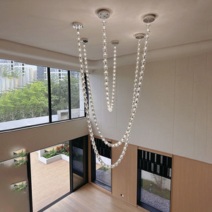 ホテルロビーヴィラ階段カスタムプロジェクトチェーンシャンデリアカスタム<span class=keywords><strong>LED</strong></span>ペンダントランプ