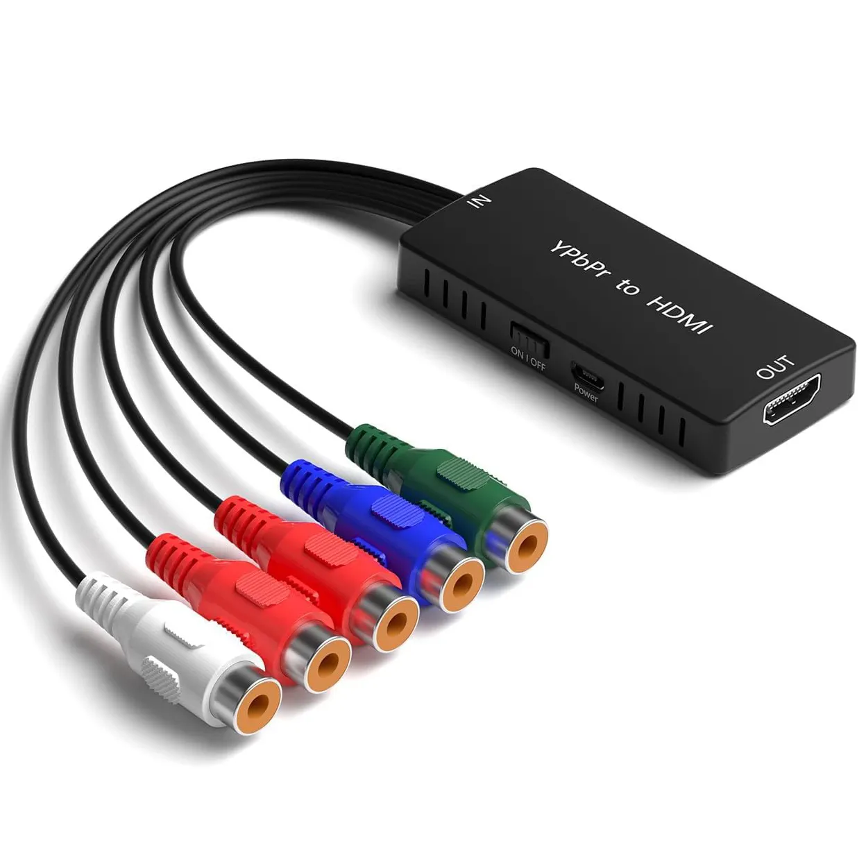 ส่วนประกอบ YPbPr VSH Video 5 RCA เป็นสายอะแดปเตอร์แปลง HDMI รองรับ 1080P/720P