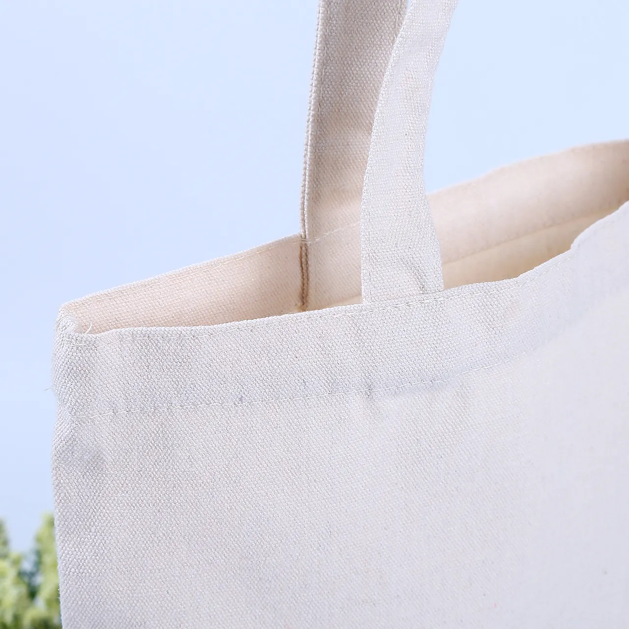 Custom design organic handle reusable shopping bag canvas tote cotton bag for promotion grocery tote bag