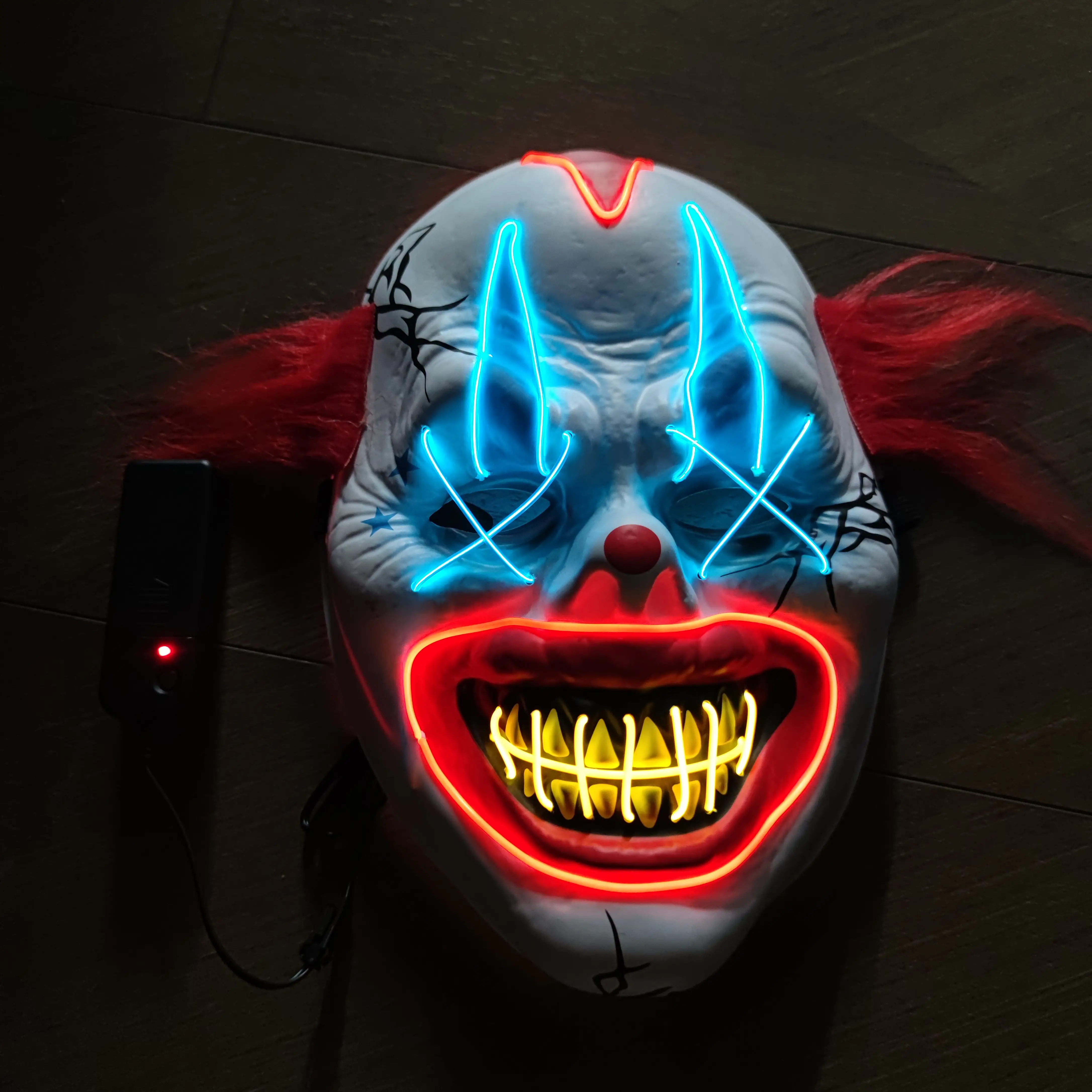 Halloween Carnival Party Rave Masquerade Joker Mask Led Light Up Luminous Neon El Wire Mask