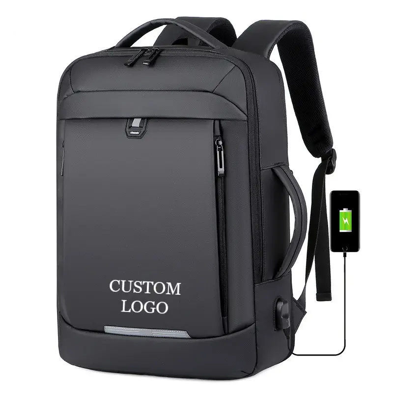 Sac d'école étanche avec chargeur USB, sac de voyage multifonctionnel suisse de 40l, sac à dos extensible pour ordinateur portable 17 pouces de grande capacité