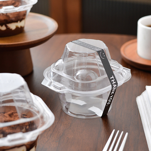 Cá nhân rõ ràng <span class=keywords><strong>cupcake</strong></span> hộp duy nhất <span class=keywords><strong>cupcake</strong></span> clamshells bao bì nhà máy tùy chỉnh khóa thiết kế món tráng miệng cốc bánh hộp nhựa - Product Image 2