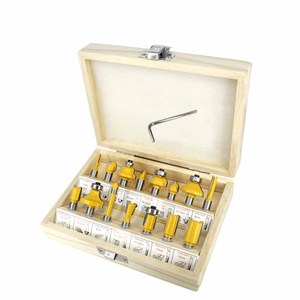 15pcs עץ נתב קצת להגדיר חותך כרסום <span class=keywords><strong>1</strong></span>/<span class=keywords><strong>4</strong></span> "כלי עבודה מעץ קרביד