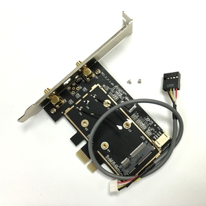 台式迷你Pci-e至Pci-e 1x无线网卡适配器，带2个6db天线，用于7260ac 7265ac 8260ac以太网内部 - Product Image 3