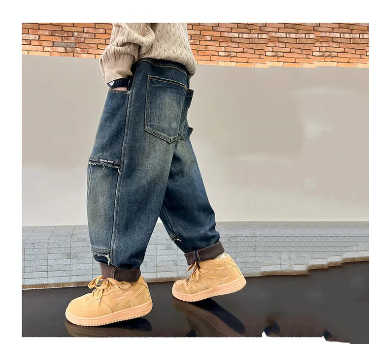 zhuoyang garment 2024 Manufacturer Boutique Boys Jeans Pants Skinny Children Denims Jeans High Quality Private Label Kids Jeans