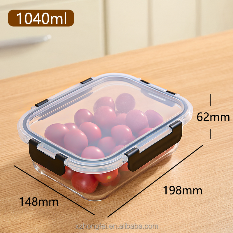 Rectangle noir transparent 1040ml