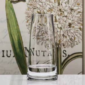 แจกันแก้วหนาสุดสร้างสรรค์ใหม่แจกันทรงกรวยสีทองสีเทารมควัน - Product Image 4
