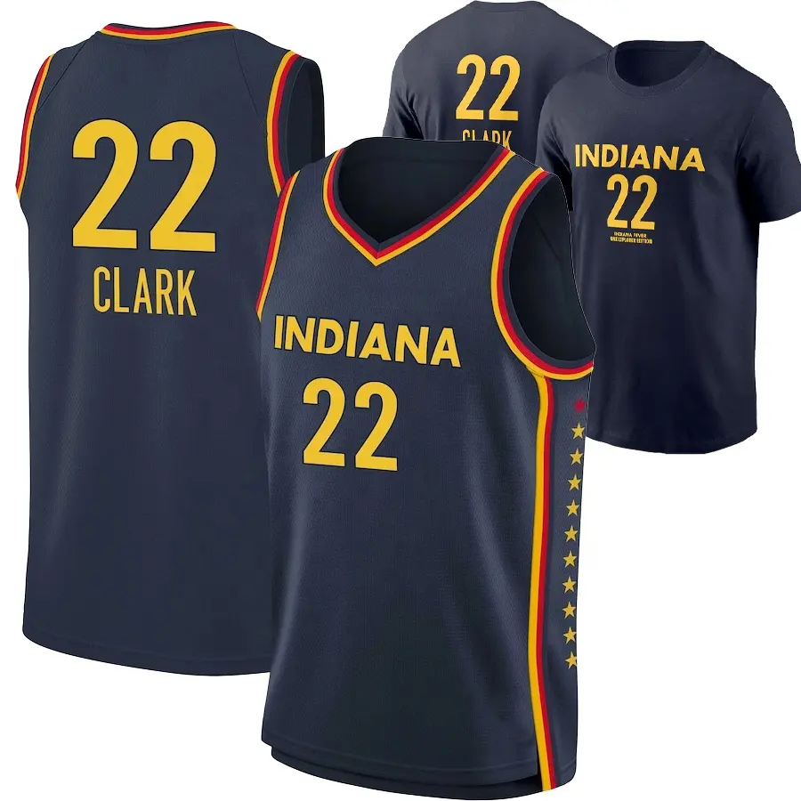 ملابس كرة السلة الأمريكية الأعلى مبيعًا لعام 2024 ملابس لاعب NBAA رقم 22 كرة السلة جيرسيه كلارك للرجال