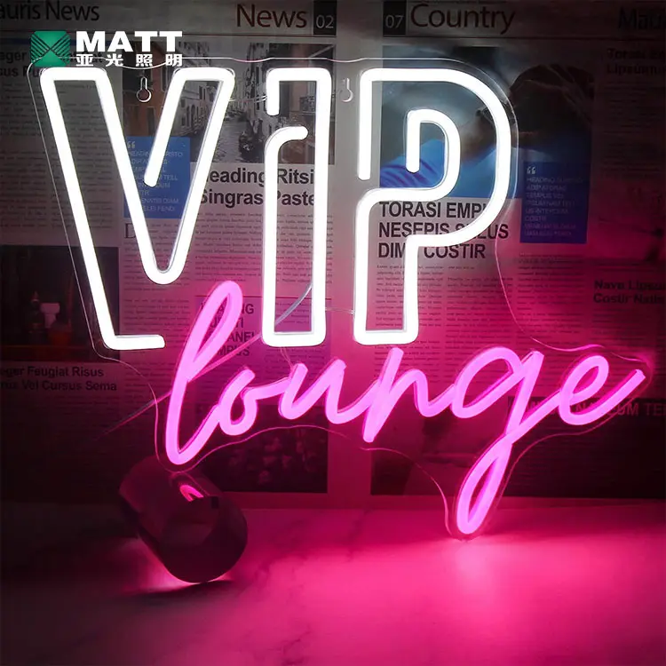 Popular VIP Lounge Led Neon Sign Neon Lights Wall Decor for Club Bar Restaurant Business VIP Group Decor LED Neon Signs