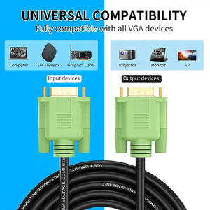 Hot Sale OEM Length 15Pin HD <strong>VGA</strong> <strong>to</strong> <strong>VGA</strong> Computer Monitor Cable for LCD TV HDTV Desktop Laptop PC Computer Projector DVD Player - Product Image 6