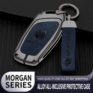 Luxury Zinc Alloy Leather Car <strong>Key</strong> Case Cover Keyless Accessories for <strong>MG</strong> <strong>ZS</strong> HS EV MG5 MG6 EZS EHS Roewe Swift Protection - Product Image 4