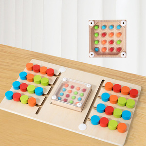 Cpc ce en71 montessori תינוק עץ 2-שחקן קרב החלקה קשת הליכה שחמט צבע התאמת פאזל משחקי לוח פאזל