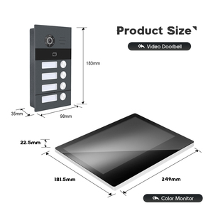 Whole House <strong>Intercom</strong> <strong>System</strong> with Motion Detection Touch Screen Monitor and <strong>Color</strong> Camera Doorbell Kits - Product Image 3