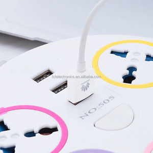 Enchufe de escritorio circular de estilo británico con placa de enchufe USB, placa de enchufe convertidor de enchufe de múltiples orificios para uso doméstico - Product Image 3