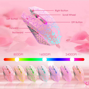 ZIYOULANG T3 Pink Wireless Gaming <strong>Keyboard</strong> <strong>and</strong> <strong>Mouse</strong> Combo Waterproof 2.4ghz Rechargeable <strong>3</strong> in <strong>1</strong> <strong>Keyboard</strong> <strong>Mouse</strong> Set - Product Image 6