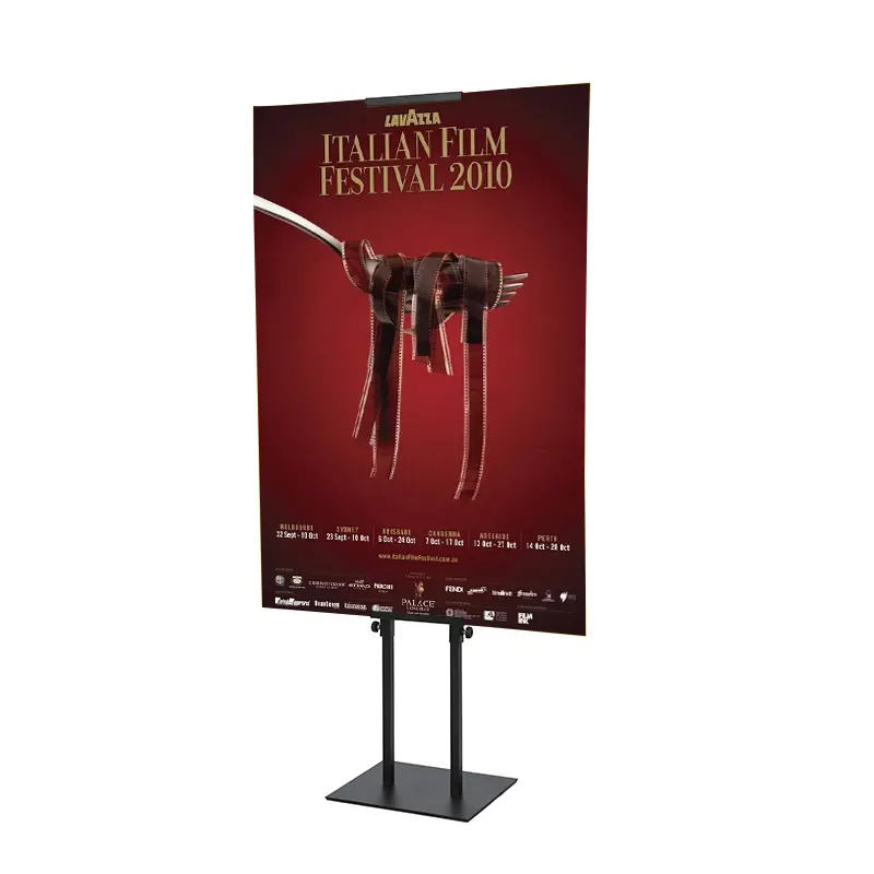 Caballete de exhibición de metal portátil, caballete de hierro ligero, plegable, 60x90cm, marco de fotos, soporte de póster para exhibición de publicidad