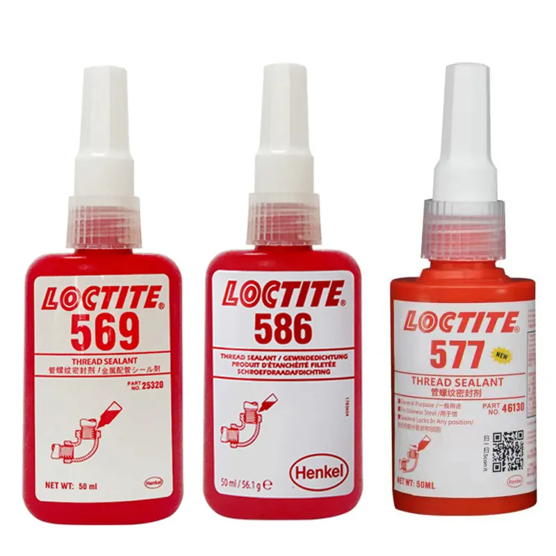 50Ml Loctiter 569 586 577 boru konu dolgu kauçuk sıvı hammadde bant tutkal sızdırmazlık yapıştırıcı