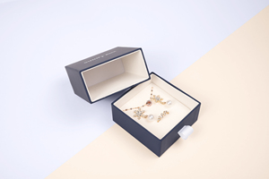 Nắng gói hộp đồ trang sức với miếng bọt biển điền vào, các tông đồ trang sức Hộp quà tặng, ngăn kéo phong cách nhỏ Hộp quà tặng trong màu xanh hải quân - Product Image 2