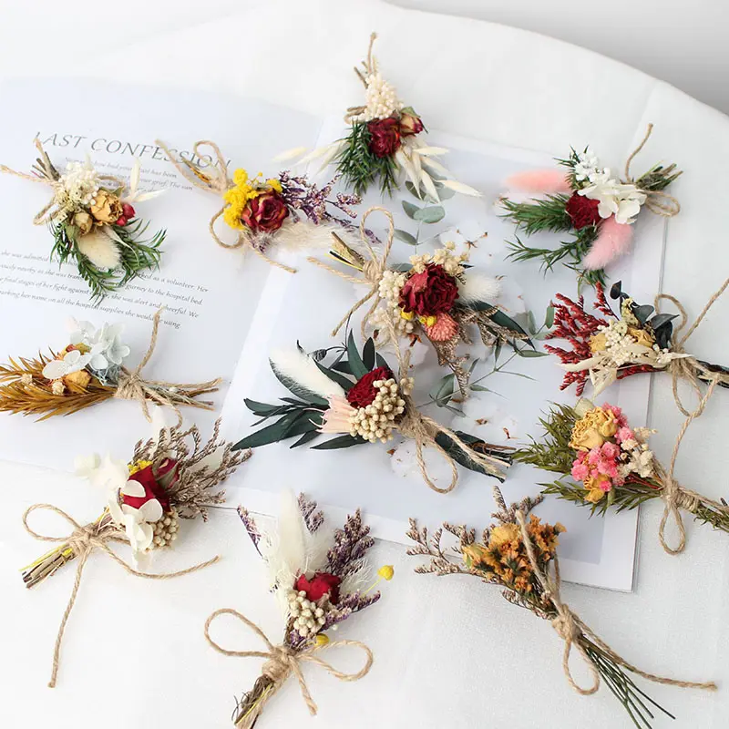 DREA produsen bunga kering buket bunga mawar ekor kelinci untuk pembuatan lilin dan dekorasi