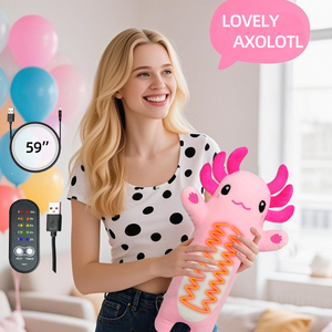 Dễ thương màu hồng kỳ nhông sang trọng búp bê USB nóng nhiệt gối đầu giường đồng hành dệt kim Polyester đọc giường phần còn lại gối lo lắng - Product Image 2