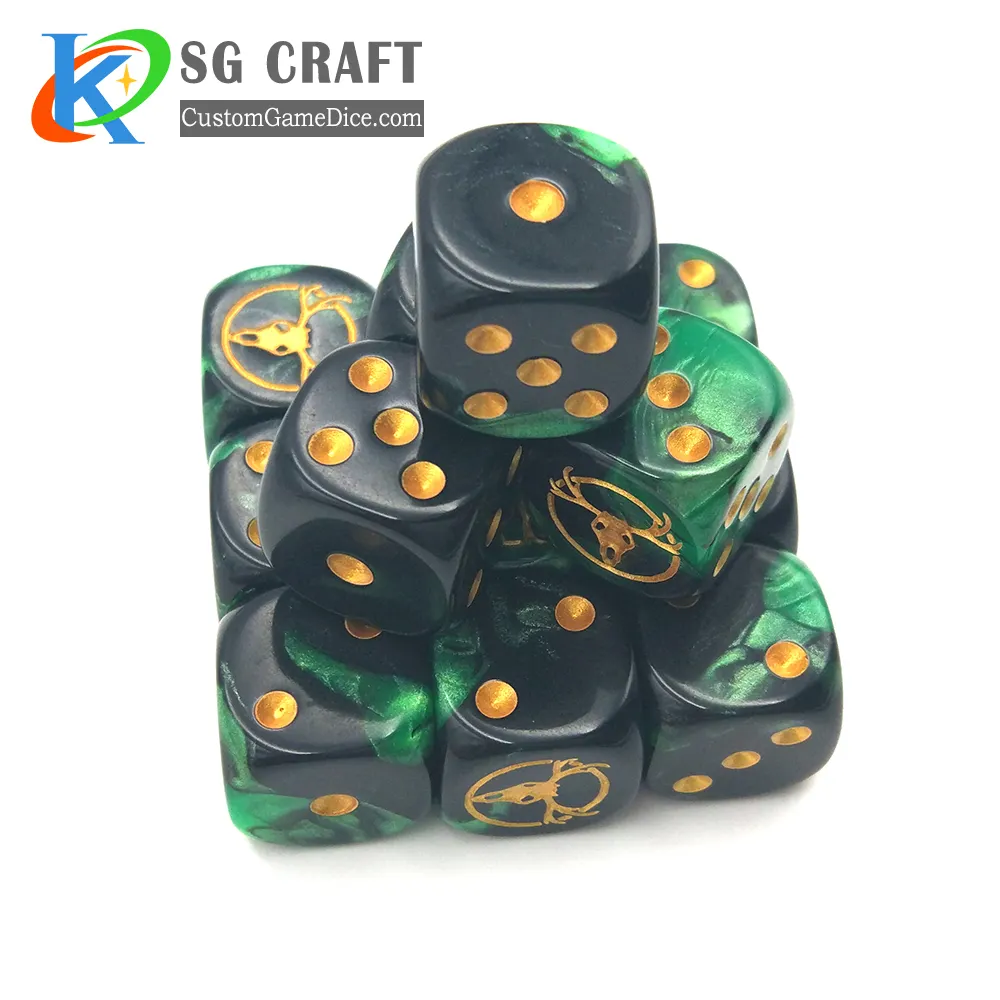 Promotional Custom Standard 6 Sided 16mm Plastic Board Game D6 Dice Casino Theme Party Blank Black Dice For Toy Gifts