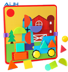 AiJHマッチングゲームの色感覚パズル学習玩具観察論理スキルを向上3D幾何学的ジグソーパズル教育玩具 - Product Image 1