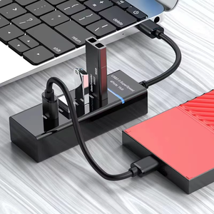 带发光二极管灯的多4端口USB 3.0集线器5gbps C型3.1 USB集线器2.0分路器扩展适配器，适用于电脑 - Product Image 4