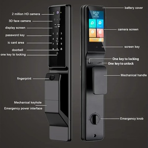 X6 2024 3D yüz tanıma akıllı görüntülü kapı kilidi tuya APP tugüvenlik kamera monitörü parmak izi şifre anahtar kilidini - Product Image 5