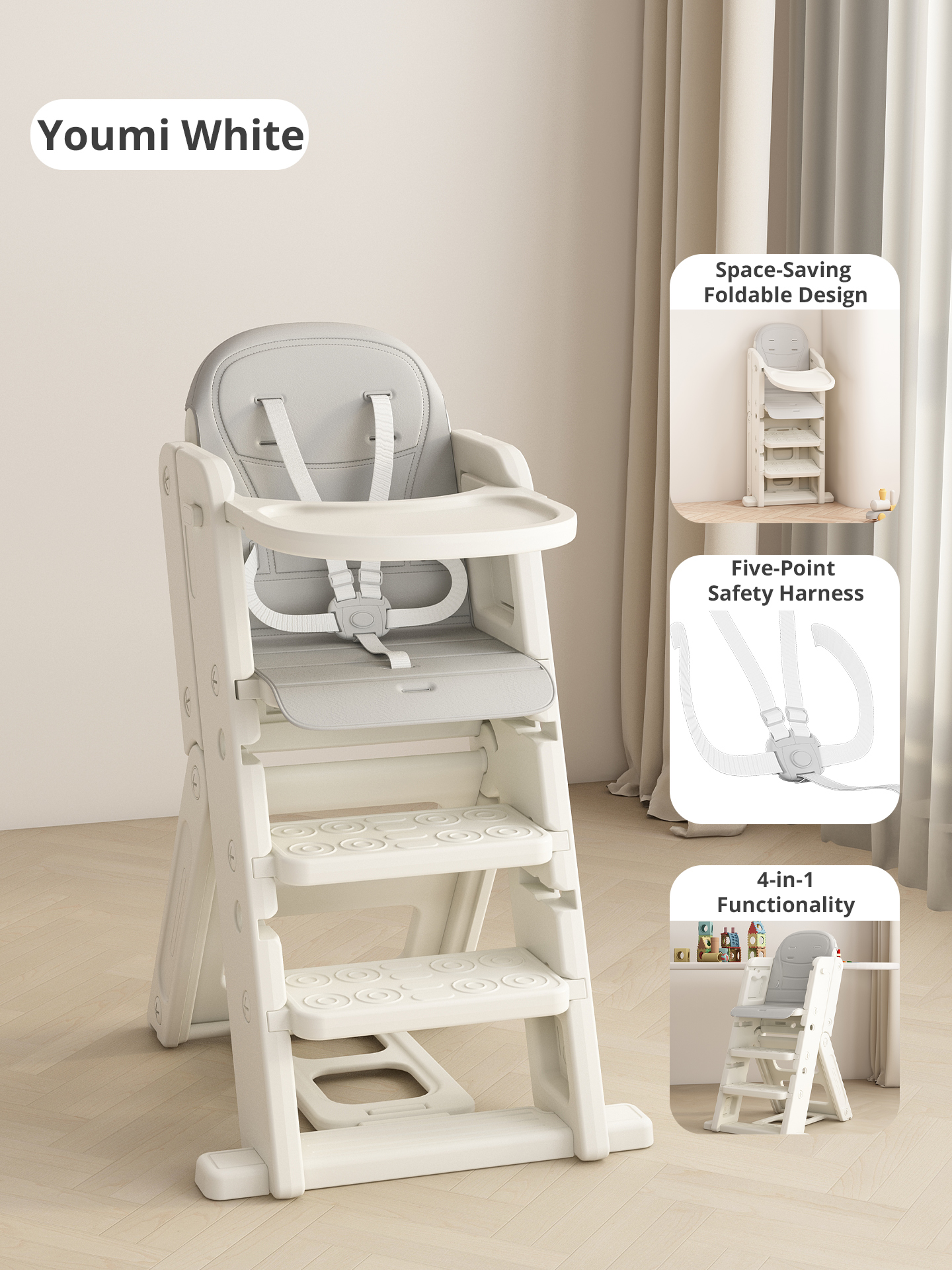 Youmi Blanco con Asiento Tapizado