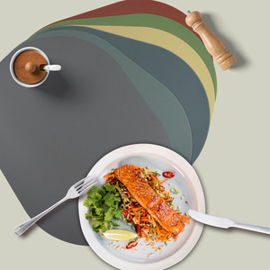 Fabricante personalizado amazoon venda quente oval grau alimentar silicone placemat coaster