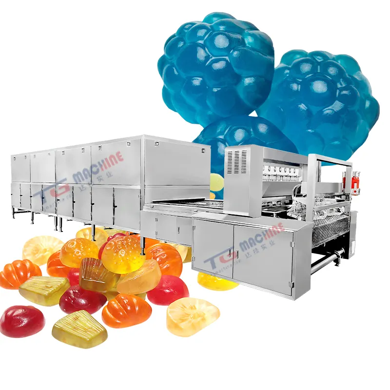 Máquina de fabricación de oso de goma con vitamina orgánica, gran capacidad, equipo de galletas de nueces en forma de tarta corta