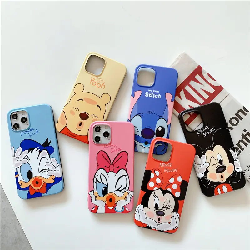 Funda de teléfono de muñeca de dibujos animados japoneses Mickey Minnie para iPhone 11 12 13 14 15 PROMAX mate IMD funda blanda