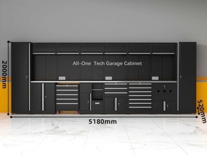 车库工作台高级存储解决方案的大型组合车间机柜和钢制工具箱 - Product Image 5