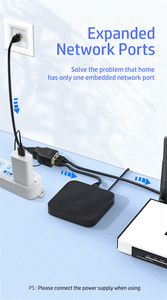 อะแดปเตอร์เครือข่ายเชื่อมต่อกับสายไฟ USB RJ45 M,ตัวแยกอีเทอร์เน็ต1ถึง2พอร์ต USB เป็นพอร์ตคู่ตัวเมีย1.2 - Product Image 2